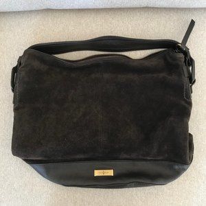 Brown suede + leather COLE HAAN shoulder purse